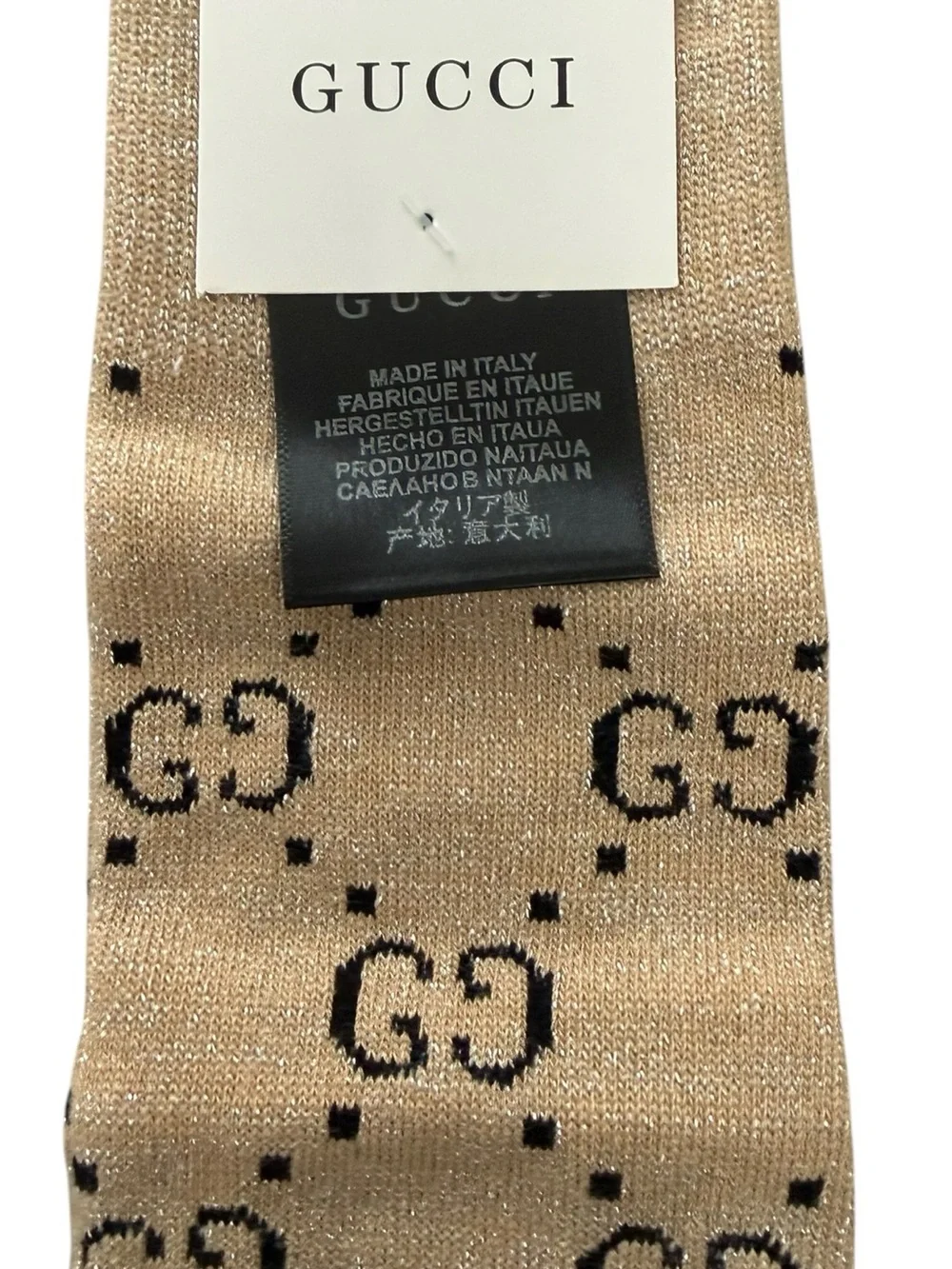 2 Pair Gucci Outlet GG Monogram Knee High Socks